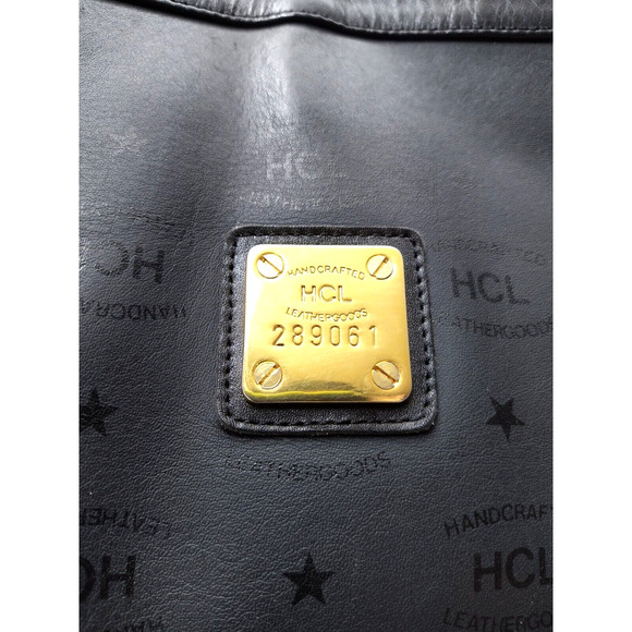 HCL Black Leather Convertible Crossbody Shoulder Bag - Vintage Made in Germany - Picture 5 of 13